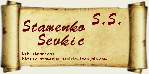 Stamenko Sevkić vizit kartica